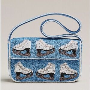 Anthropologie The Fiona Beaded Bag: Blue Skates